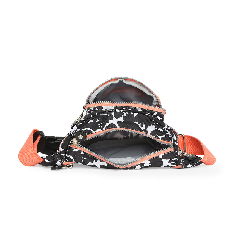 BAOMI CRINKLE WAIST BAG Range Black & Peach Soft One Size Waist Bag