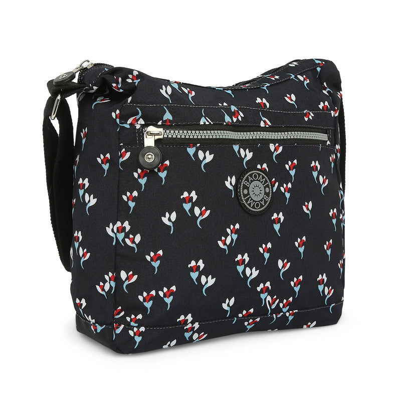 BAOMI CRINKLE SHOULDER BAG Range Black Floral Soft One Size Shoulder Bag