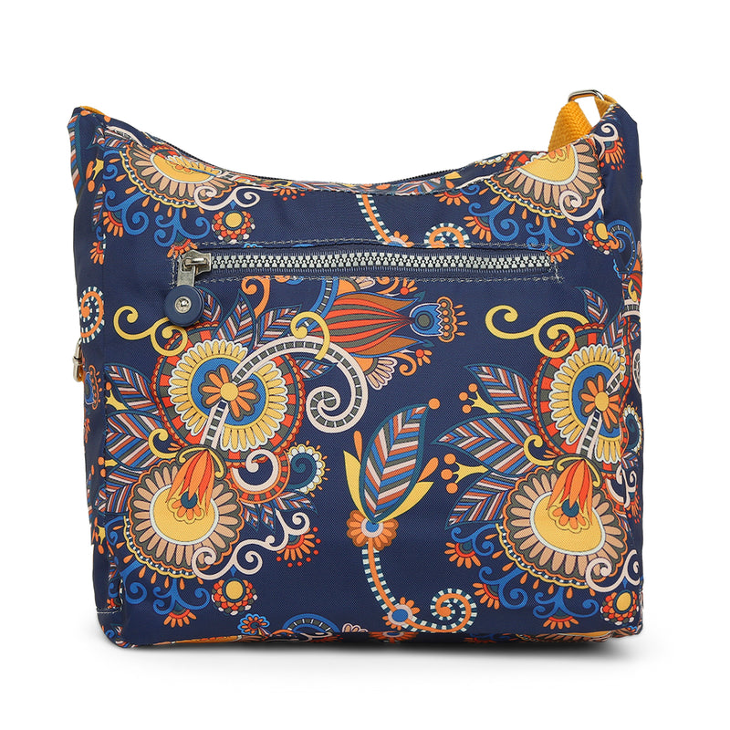 BAOMI CRINKLE SHOULDER BAG Range Blue & Yellow Floral Soft One Size Shoulder Bag