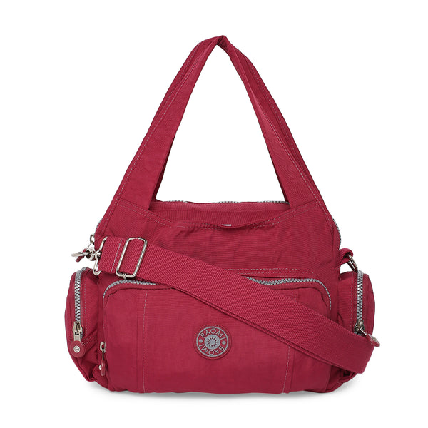 BAOMI CRINKLE HANDBAG Range Dark Red Soft One Size Handbag