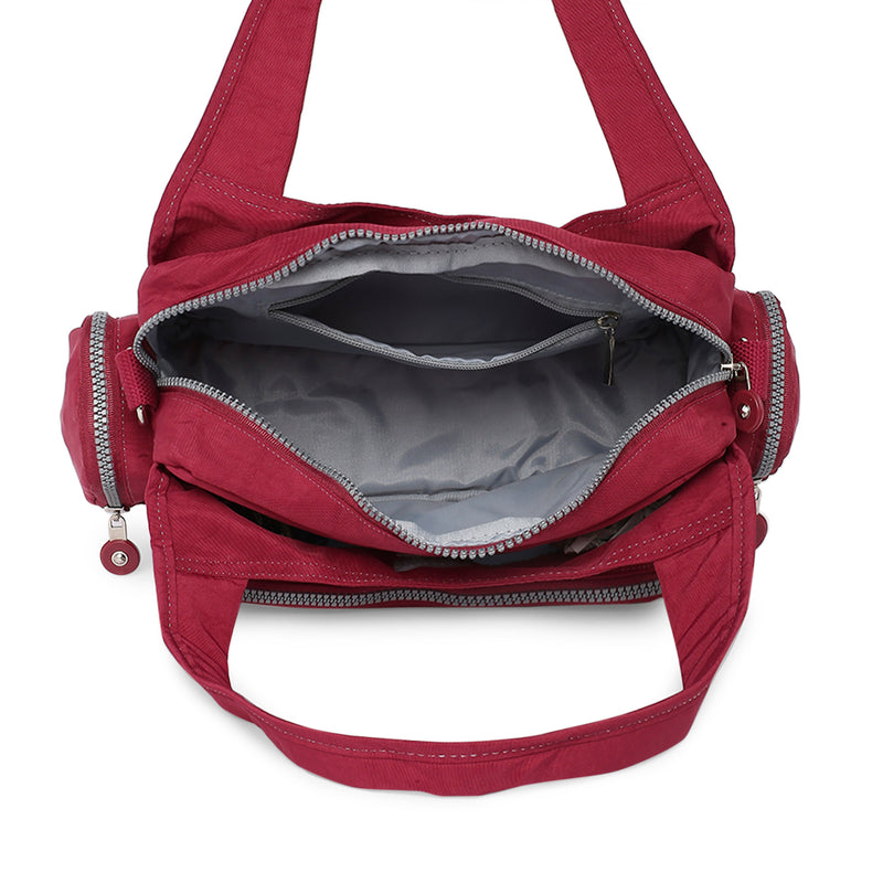 BAOMI CRINKLE HANDBAG Range Dark Red Soft One Size Handbag