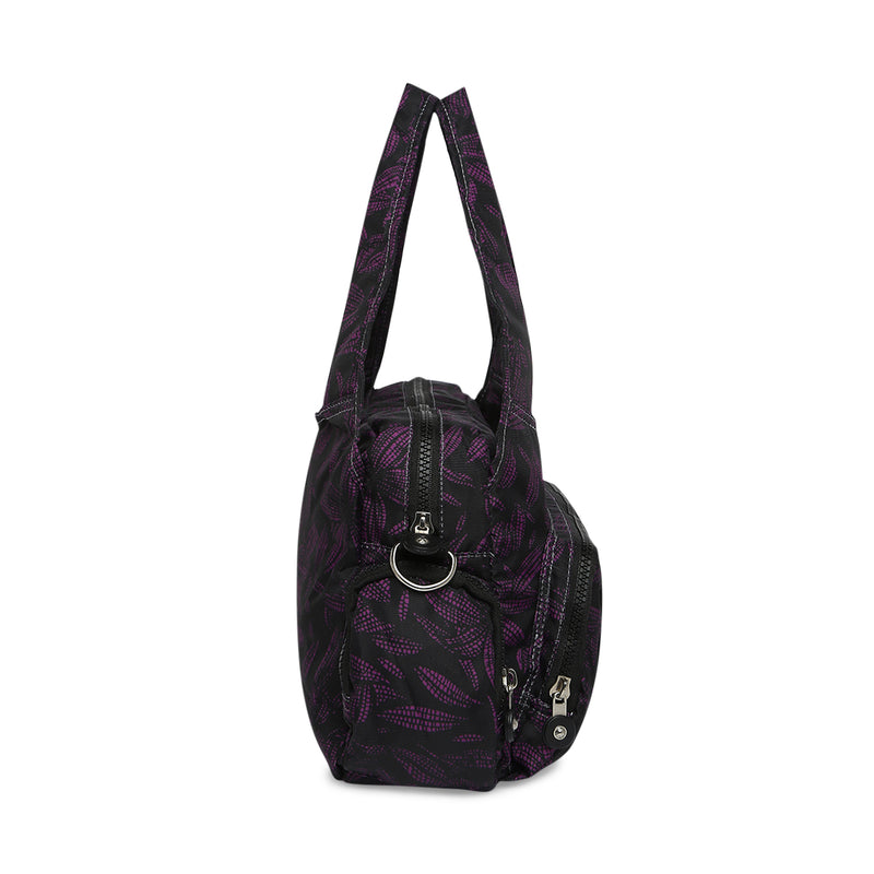 BAOMI CRINKLE HAND BAG Range Black & Purple Soft One Size Handbag