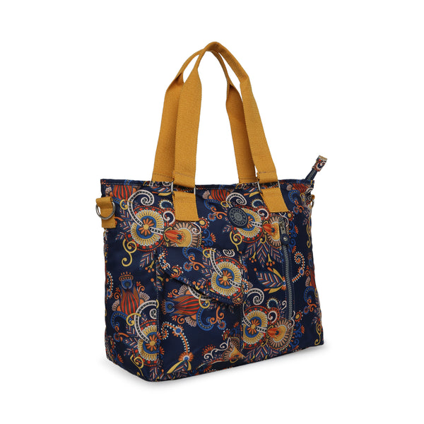 BAOMI CRINKLE SHOULDER BAG Range Blue & Yellow Floral Soft One Size Shoulder Bag