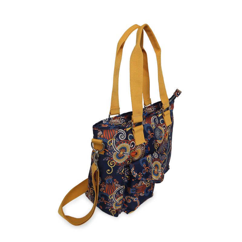 BAOMI CRINKLE SHOULDER BAG Range Blue & Yellow Floral Soft One Size Shoulder Bag