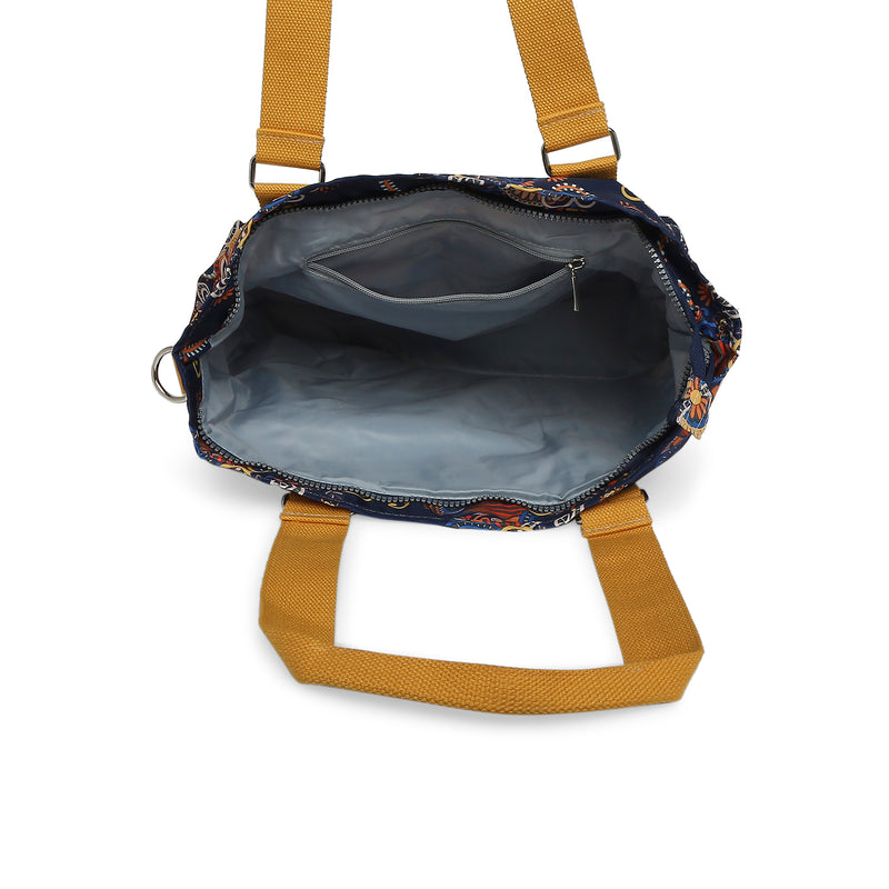 BAOMI CRINKLE SHOULDER BAG Range Blue & Yellow Floral Soft One Size Shoulder Bag