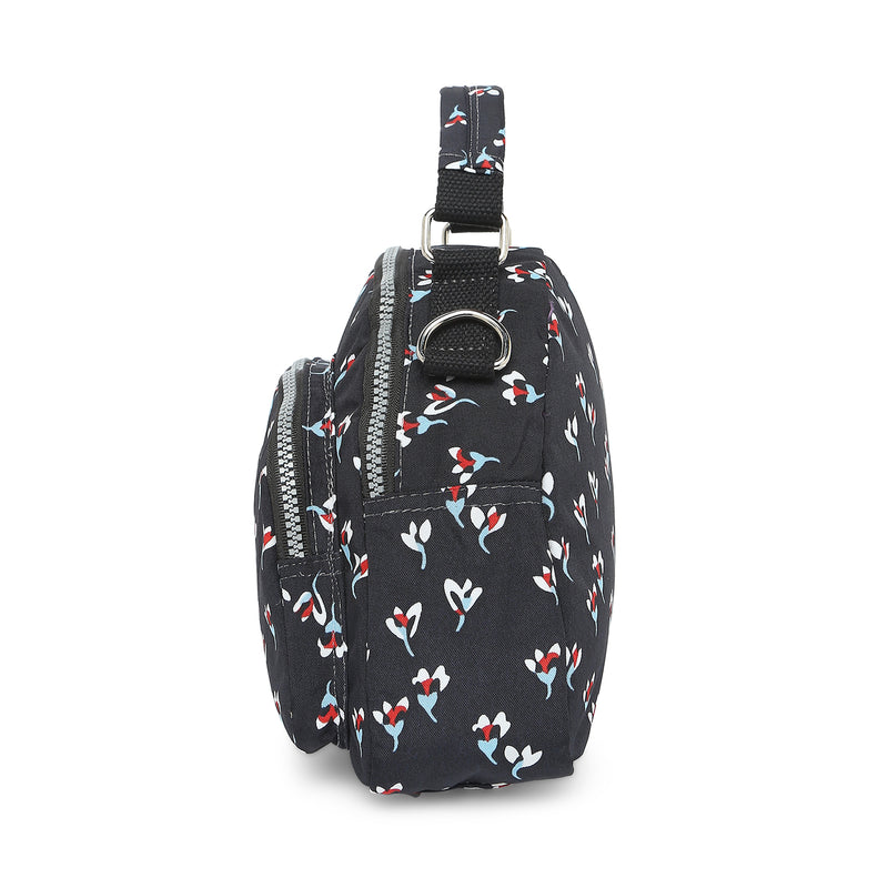 BAOMI CRINKLE SHOULDER BAG Range Black Floral Soft One Size Shoulder Bag