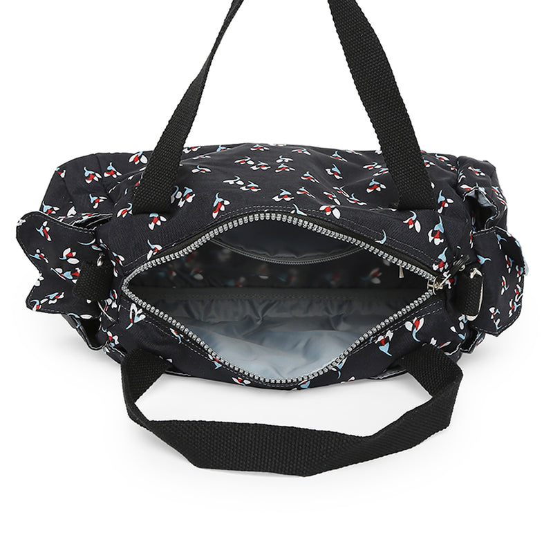 BAOMI CRINKLE HAND BAG Range Black Floral Soft One Size Handbag