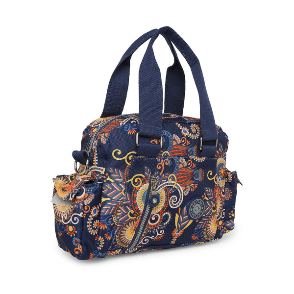 BAOMI CRINKLE HAND BAG Range Blue & Yellow Floral Soft One Size Handbag