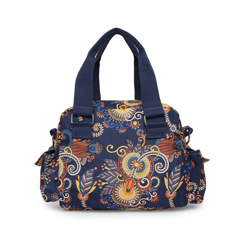 BAOMI CRINKLE HAND BAG Range Blue & Yellow Floral Soft One Size Handbag