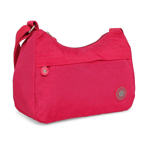 BAOMI CRINKLE SHOULDER BAG Range Fuchsia Red Soft One Size Shoulder Bag