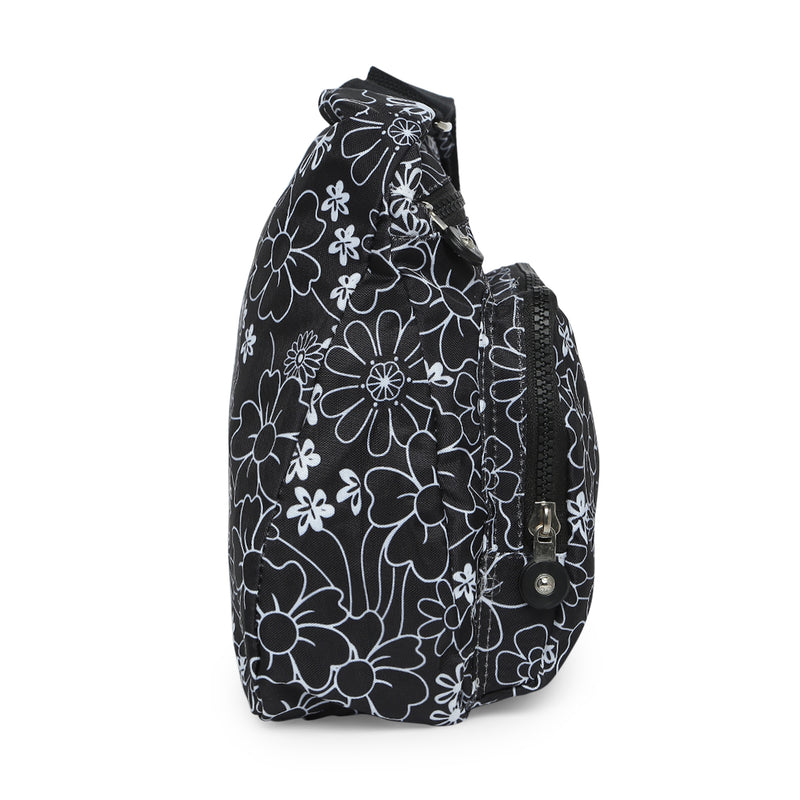 BAOMI CRINKLE SHOULDER BAG Range Black & White Floral Soft One Size Shoulder Bag