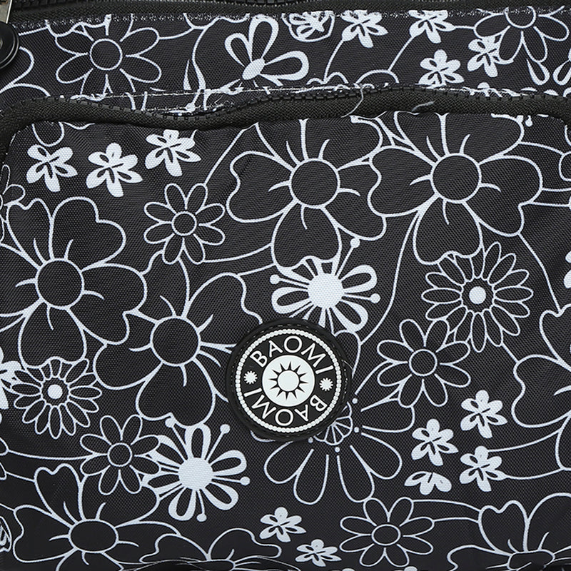 BAOMI CRINKLE SHOULDER BAG Range Black & White Floral Soft One Size Shoulder Bag