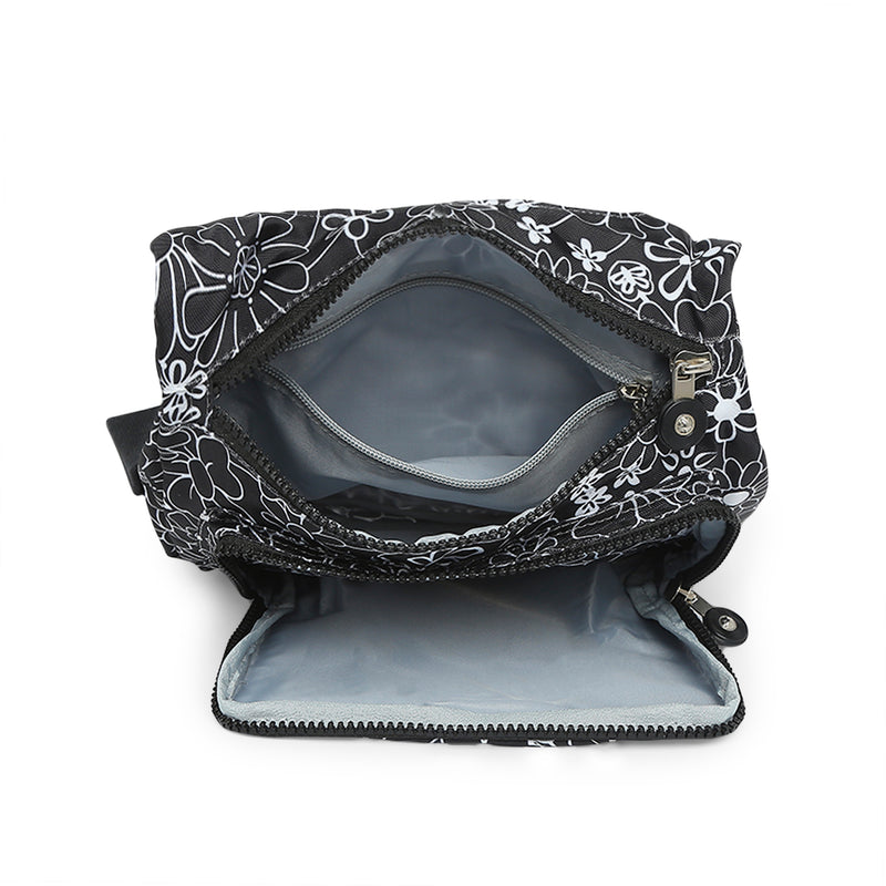 BAOMI CRINKLE SHOULDER BAG Range Black & White Floral Soft One Size Shoulder Bag