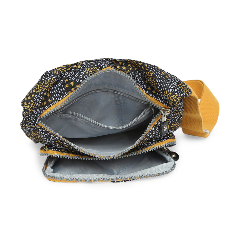 BAOMI CRINKLE SHOULDER BAG Range Black & Yellow Soft One Size Shoulder Bag