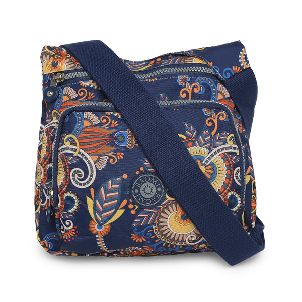 BAOMI CRINKLE SHOULDER BAG Range Blue & Yellow Floral Soft One Size Shoulder Bag