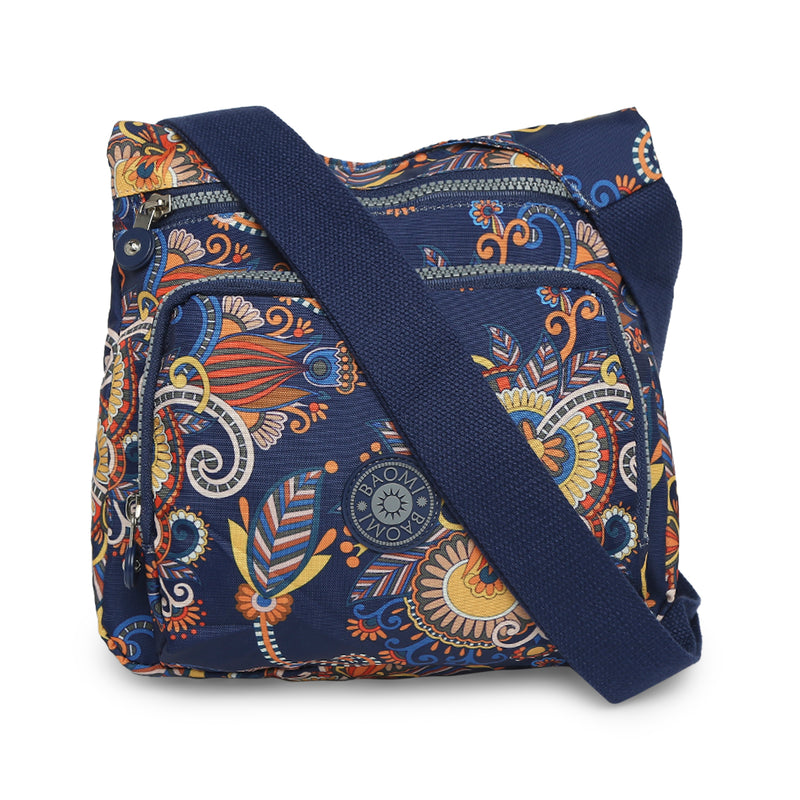 BAOMI CRINKLE SHOULDER BAG Range Blue & Yellow Floral Soft One Size Shoulder Bag