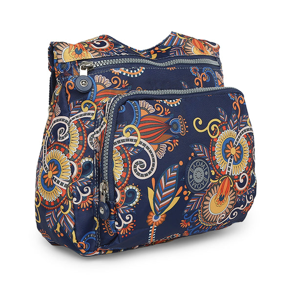 BAOMI CRINKLE SHOULDER BAG Range Blue & Yellow Floral Soft One Size Shoulder Bag