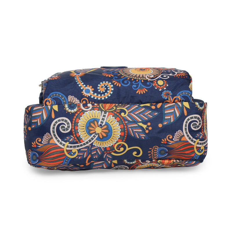 BAOMI CRINKLE SHOULDER BAG Range Blue & Yellow Floral Soft One Size Shoulder Bag