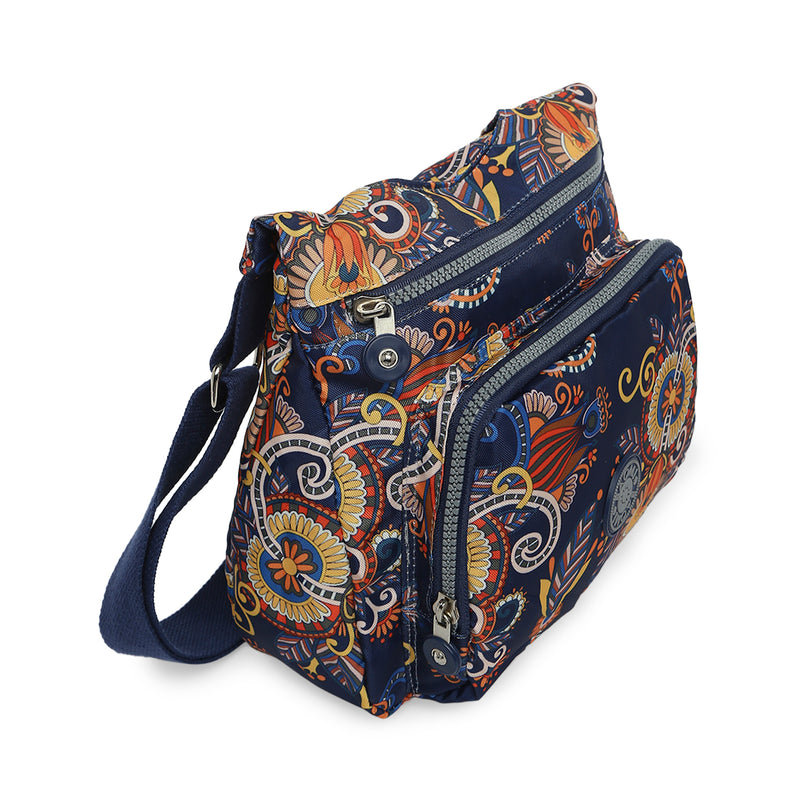 BAOMI CRINKLE SHOULDER BAG Range Blue & Yellow Floral Soft One Size Shoulder Bag