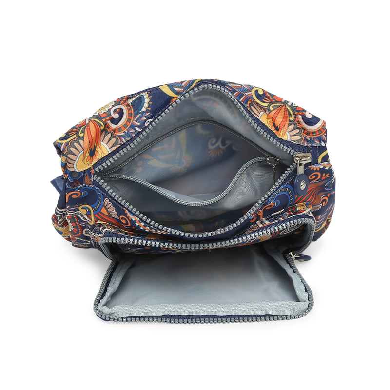BAOMI CRINKLE SHOULDER BAG Range Blue & Yellow Floral Soft One Size Shoulder Bag