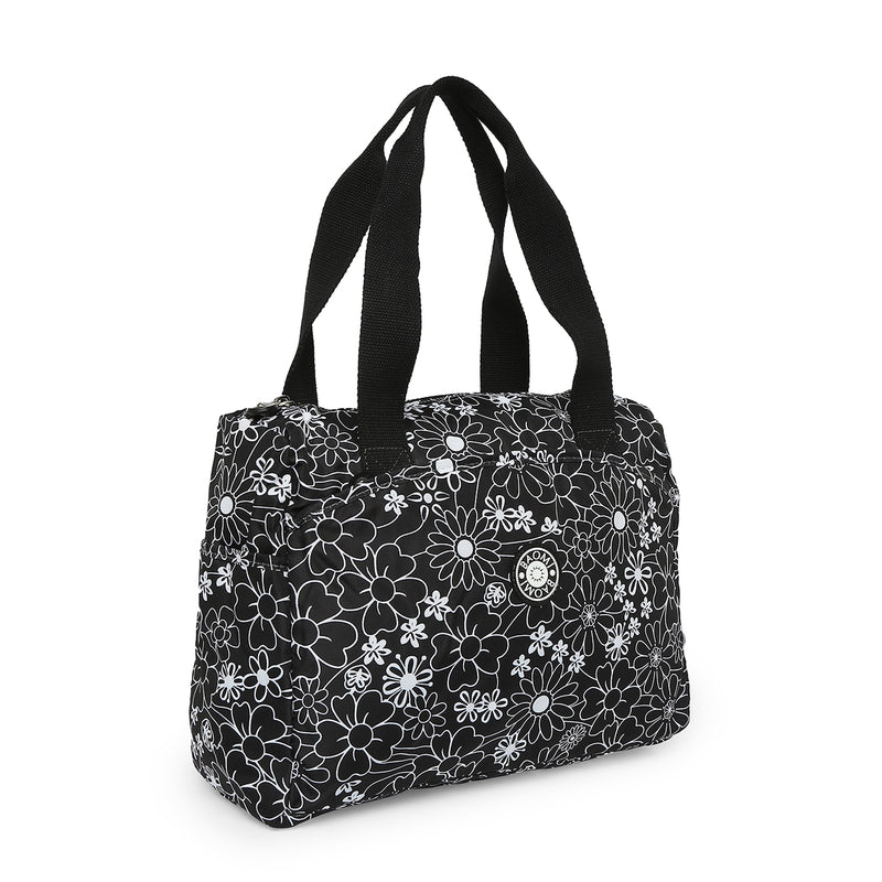 BAOMI CRINKLE HAND BAG Range Black & White Floral Soft One Size Handbag