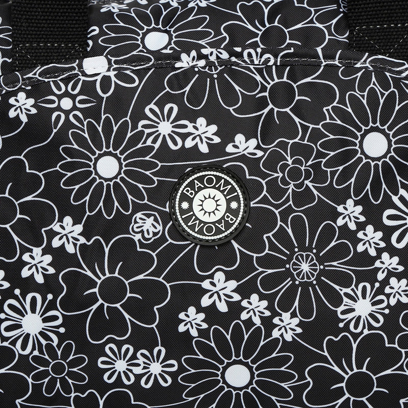 BAOMI CRINKLE HAND BAG Range Black & White Floral Soft One Size Handbag