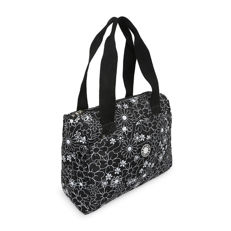 BAOMI CRINKLE HAND BAG Range Black & White Floral Soft One Size Handbag
