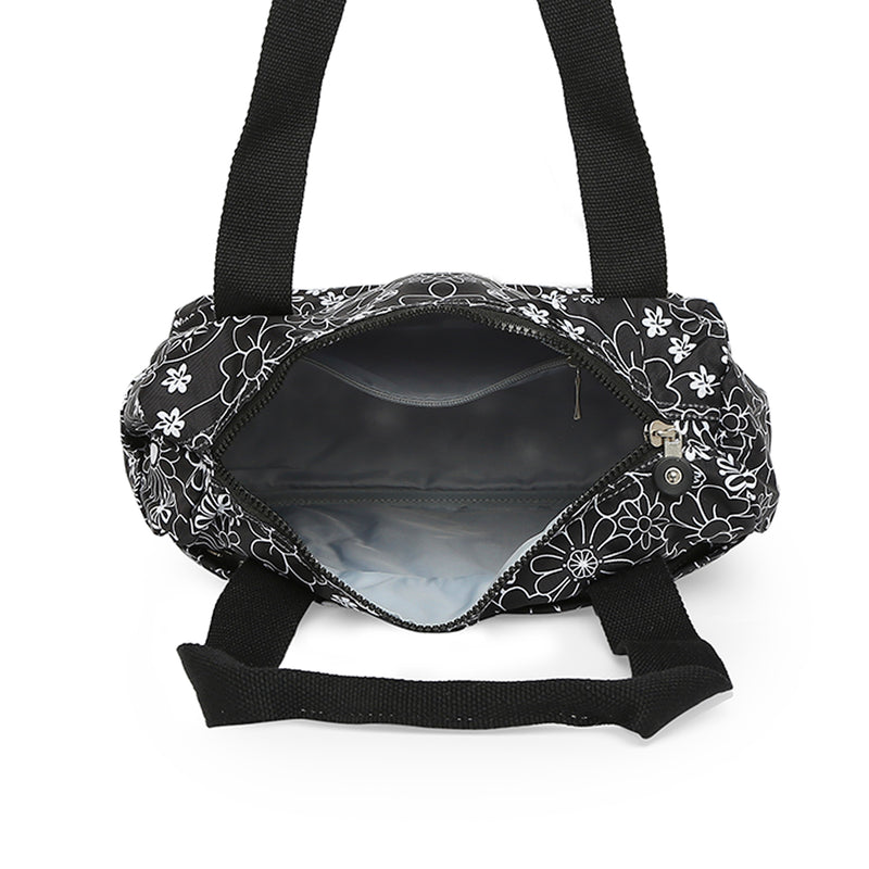 BAOMI CRINKLE HAND BAG Range Black & White Floral Soft One Size Handbag
