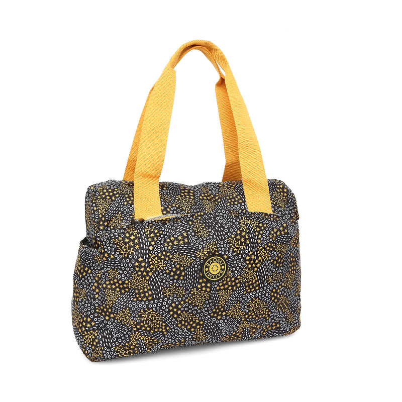 BAOMI CRINKLE HAND BAG Range Black & Yellow Soft One Size Handbag