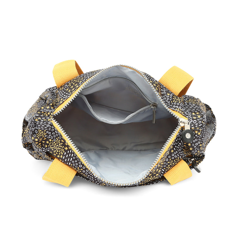BAOMI CRINKLE HAND BAG Range Black & Yellow Soft One Size Handbag