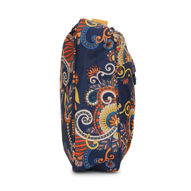 BAOMI CRINKLE SHOULDER BAG Range Blue & Yellow Floral Soft One Size Shoulder Bag