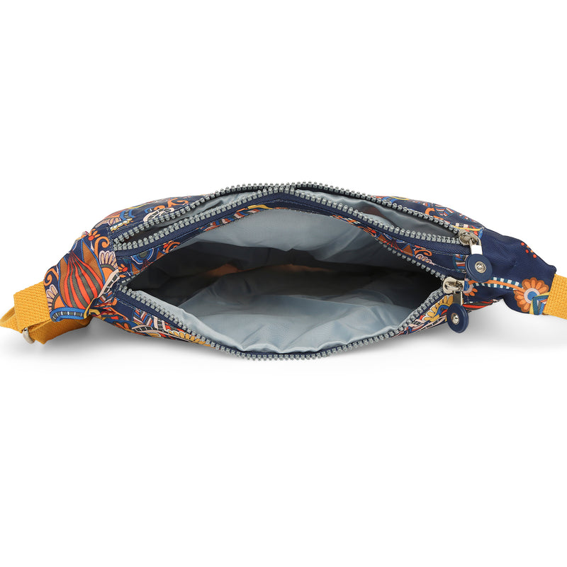 BAOMI CRINKLE SHOULDER BAG Range Blue & Yellow Floral Soft One Size Shoulder Bag