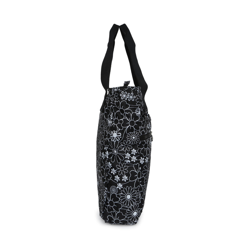 BAOMI CRINKLE HAND BAG Range Black & White Floral Soft One Size Handbag