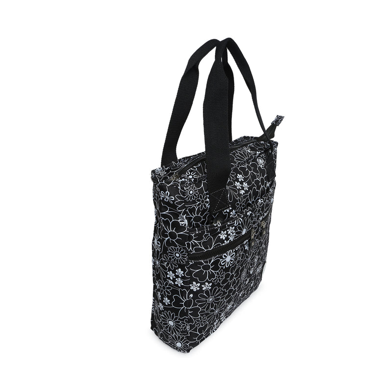 BAOMI CRINKLE HAND BAG Range Black & White Floral Soft One Size Handbag
