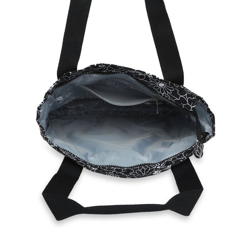 BAOMI CRINKLE HAND BAG Range Black & White Floral Soft One Size Handbag