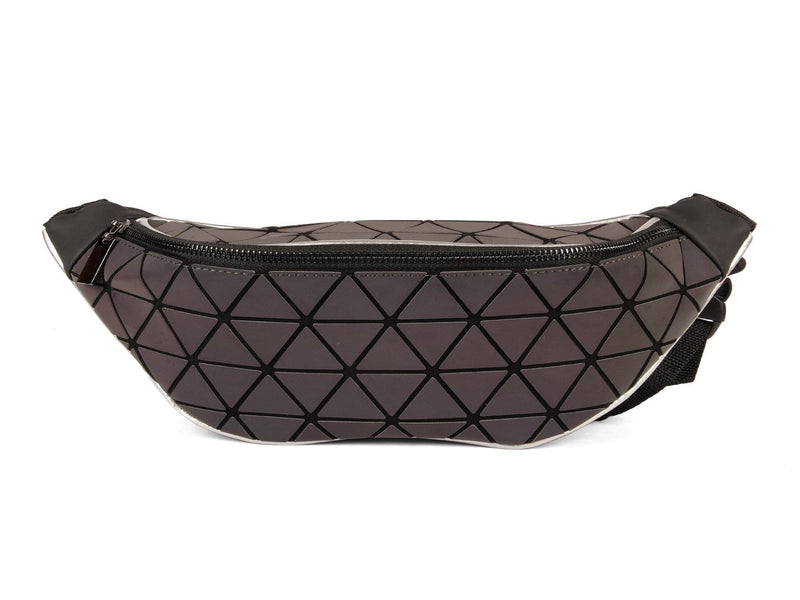 Baomi GEOMETRIC Waist Pouch Grey Soft One Size Handbag