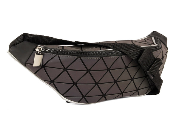 Baomi GEOMETRIC Waist Pouch Grey Soft One Size Handbag