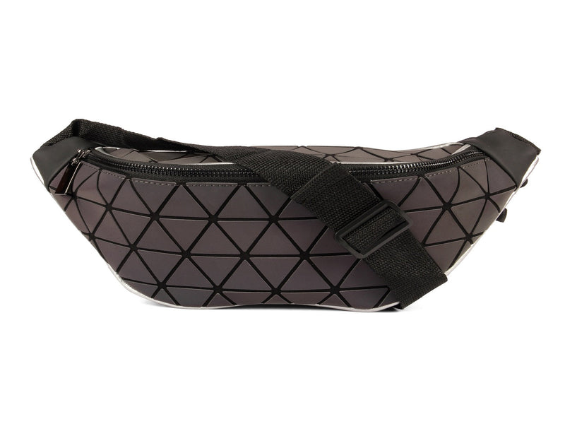 Baomi GEOMETRIC Waist Pouch Grey Soft One Size Handbag