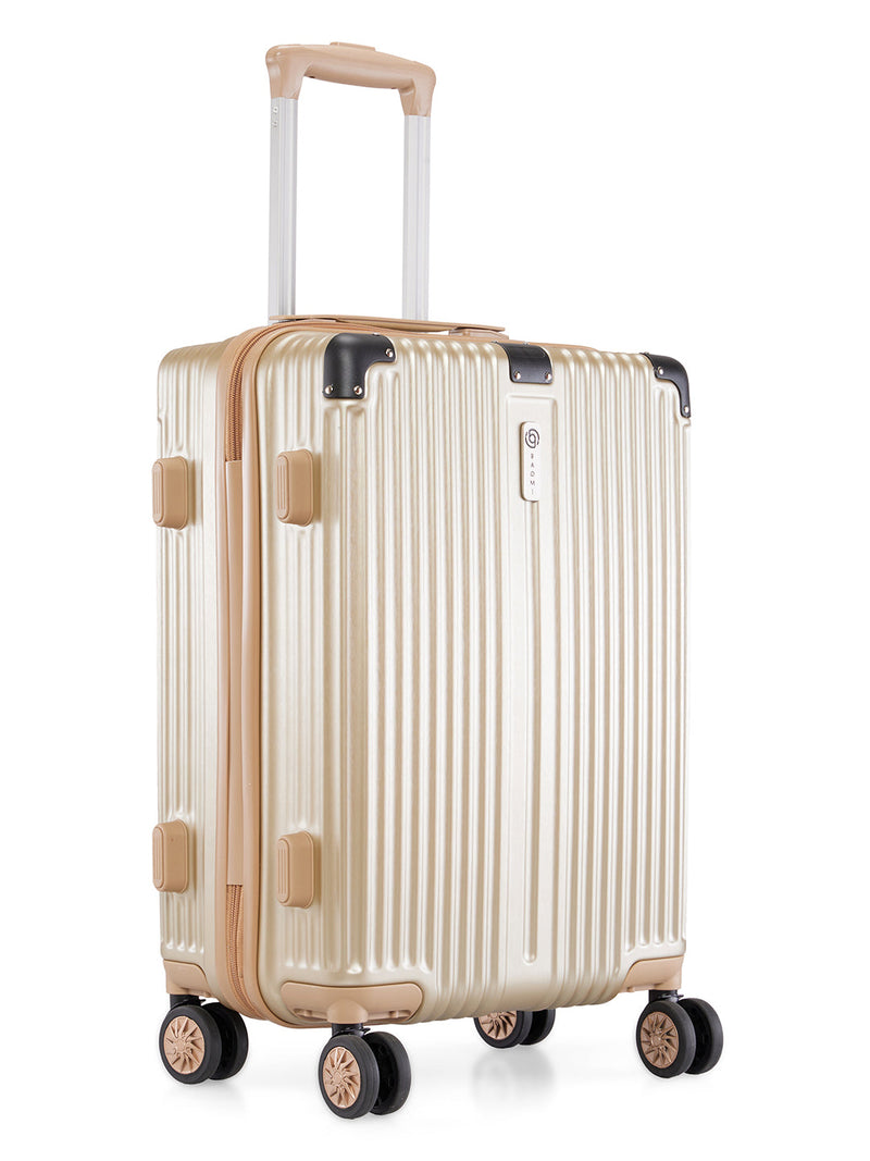 Baomi SOLID GOLD Light Brown Hard 22" Cabin Luggage