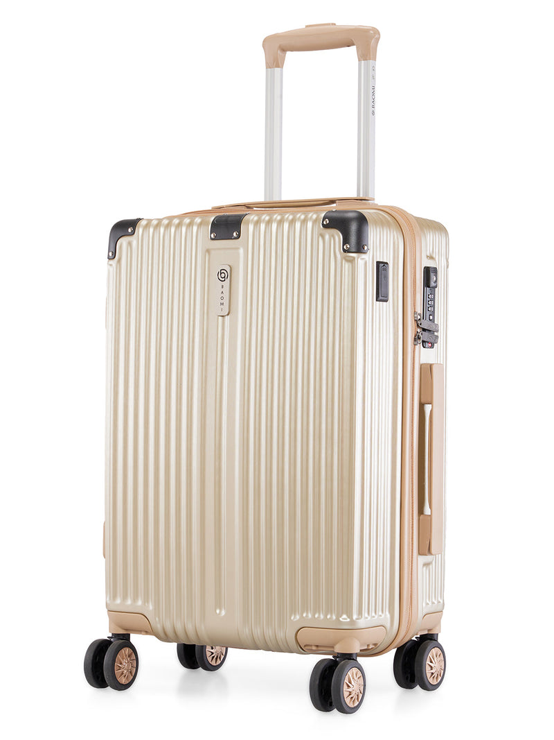 Baomi SOLID GOLD Light Brown Hard 22" Cabin Luggage