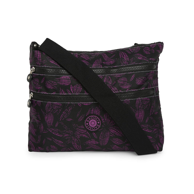 Baomi CRINKLE Black & Purple Soft One Size Shoulder Bag