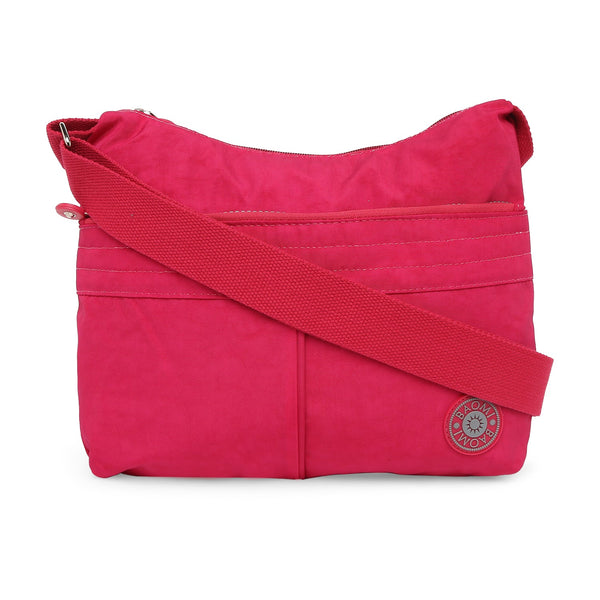 Baomi CRINKLE Fuchsia Red Soft One Size Shoulder Bag