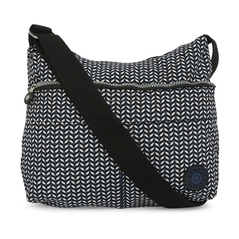 Baomi CRINKLE Black & White Soft One Size Shoulder Bag