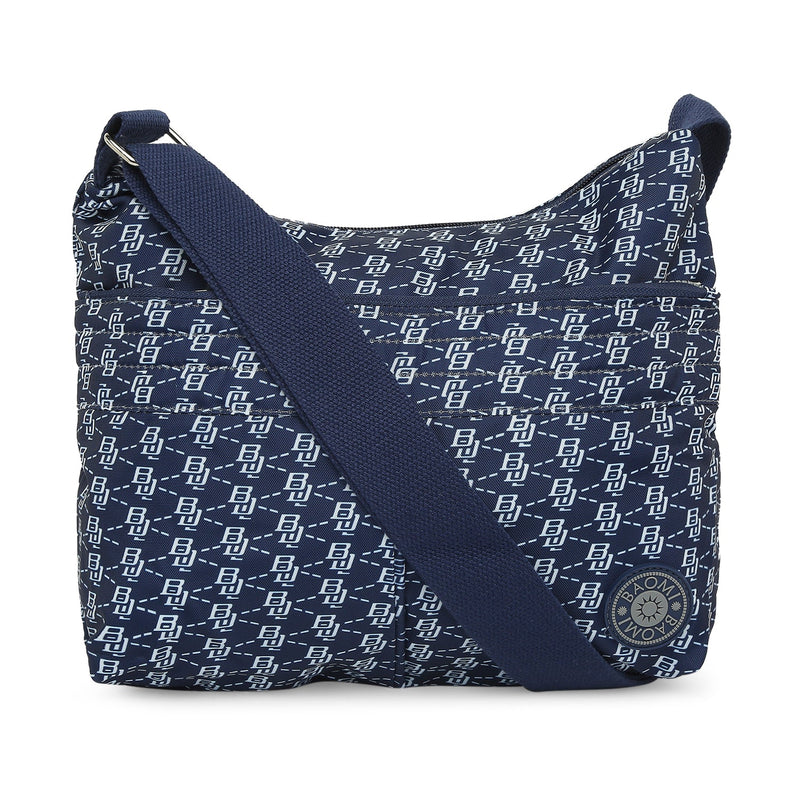 Baomi CRINKLE Blue & White Soft One Size Shoulder Bag