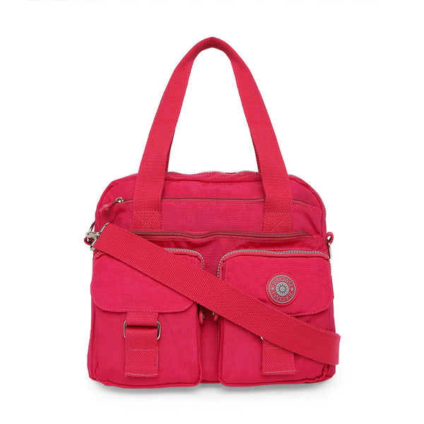 Baomi CRINKLE Fuchsia Red Soft One Size Handbag