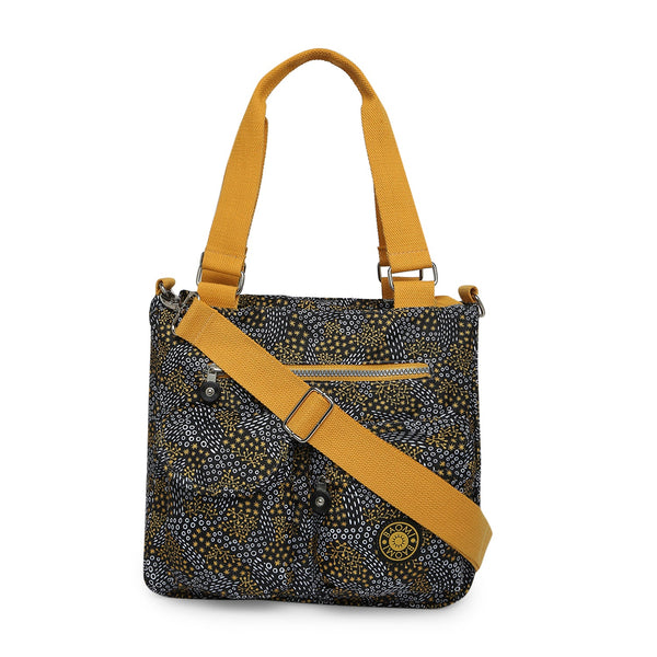 Baomi CRINKLE Black & Yellow Soft One Size Shoulder Bag