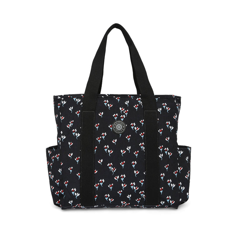 Baomi CRINKLE Black Floral Soft One Size Handbag