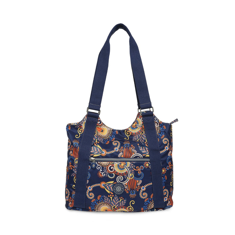 Baomi CRINKLE Blue & Yellow Floral Soft One Size Handbag