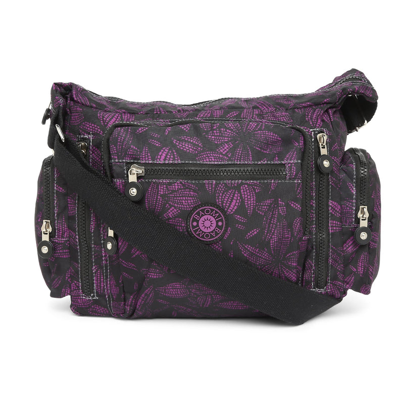 Baomi CRINKLE Black & Purple Soft One Size Shoulder Bag