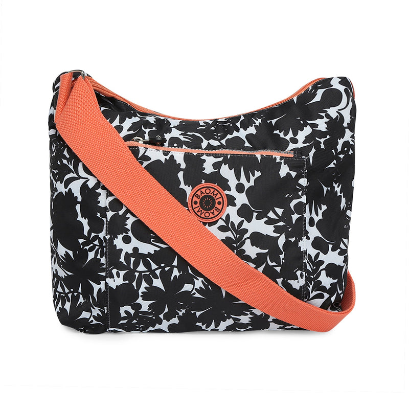 Baomi CRINKLE Black & Peach Soft One Size Shoulder Bag